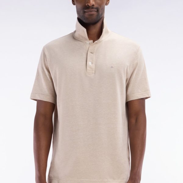 Polo À Manches Courtes En Coton Et Lin Beige Coupe Droite Eden Park