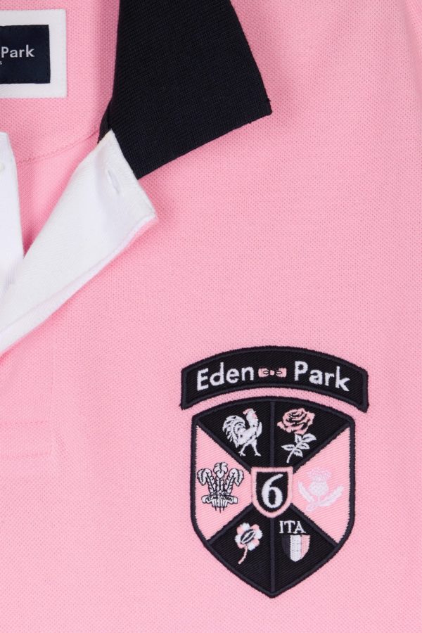 Polo À Manches Courtes Tournoi Des 6 Nations En Piqué Coton Rose Coupe Droite Eden Park – Image 5