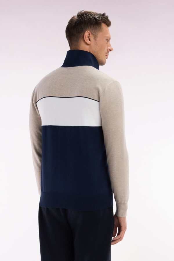 Pull À Col Maillot En Coton Beige Coupe Droite Eden Park – Image 3