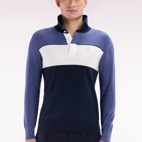Pull À Col Maillot En Coton Bleu Coupe Droite Eden Park
