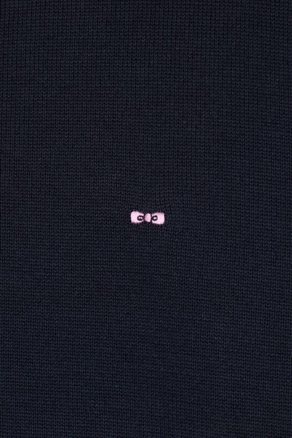 Pull Col Polo En Coton Marine Et Gris Coupe Droite Eden Park – Image 5