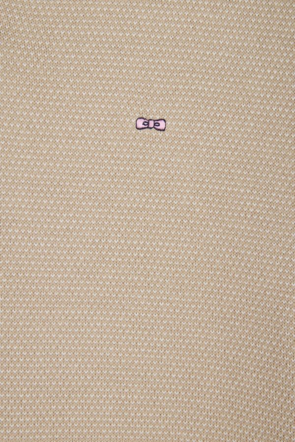 Pull Col Polo En Coton Beige Coupe Droite Eden Park – Image 4