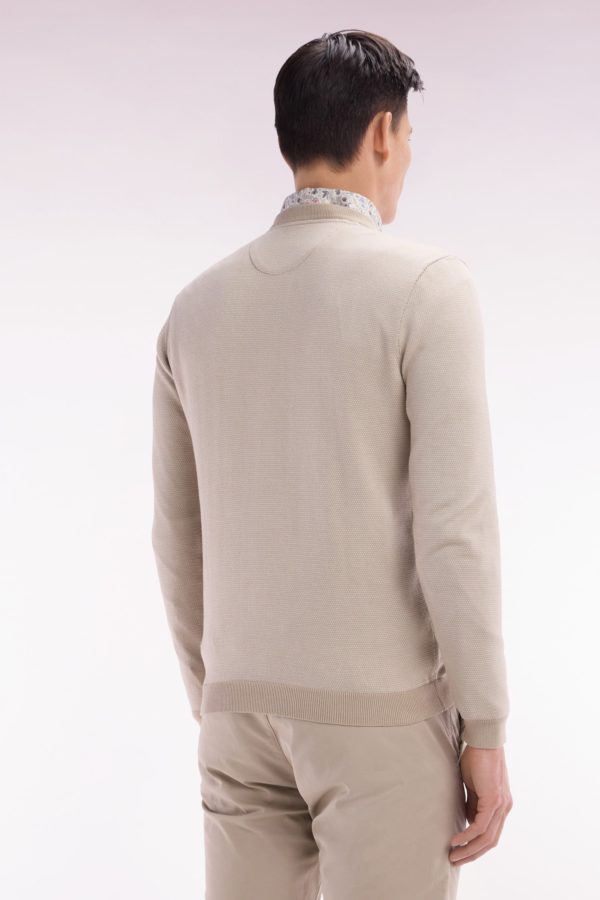Pull En Coton À Col Rond En Coton Beige Coupe Droite Eden Park – Image 3