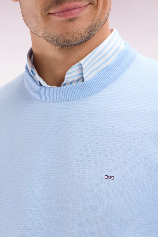 Pull En Coton À Col Rond En Coton Ciel Coupe Droite Eden Park – Image 4