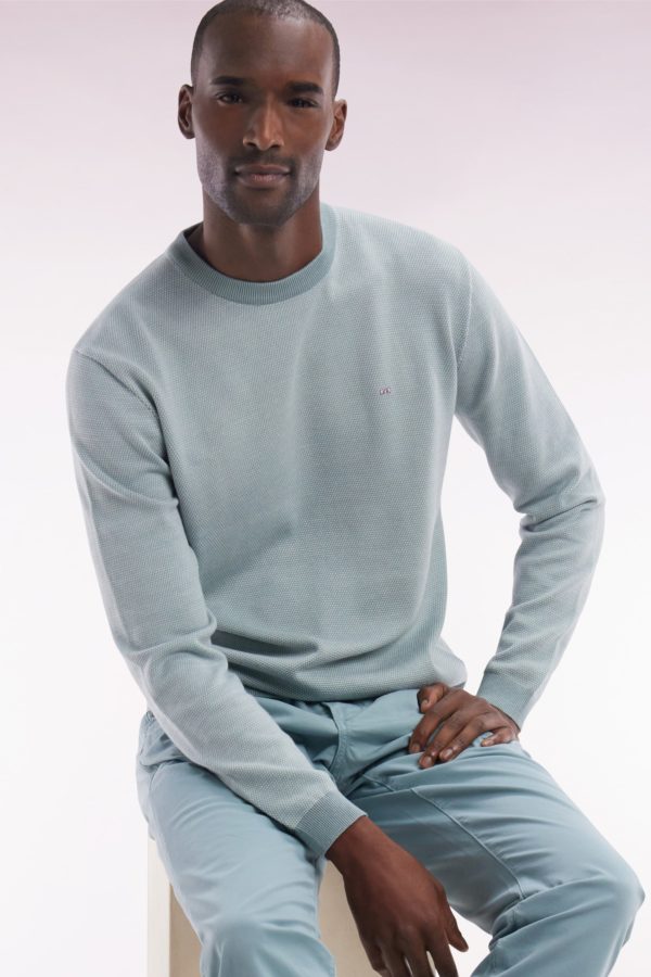 Pull En Coton À Col Rond En Coton Gris Coupe Droite Eden Park – Image 2