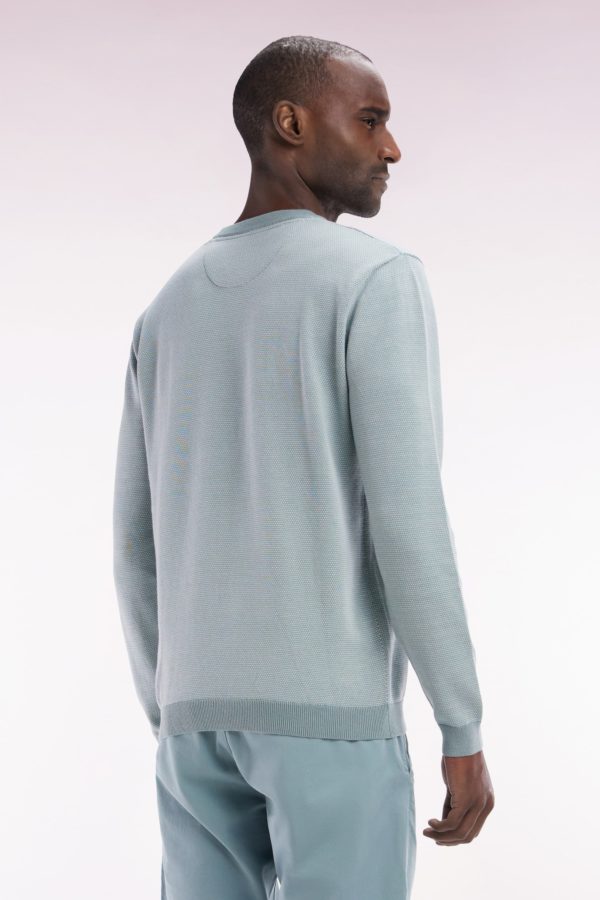 Pull En Coton À Col Rond En Coton Gris Coupe Droite Eden Park – Image 3
