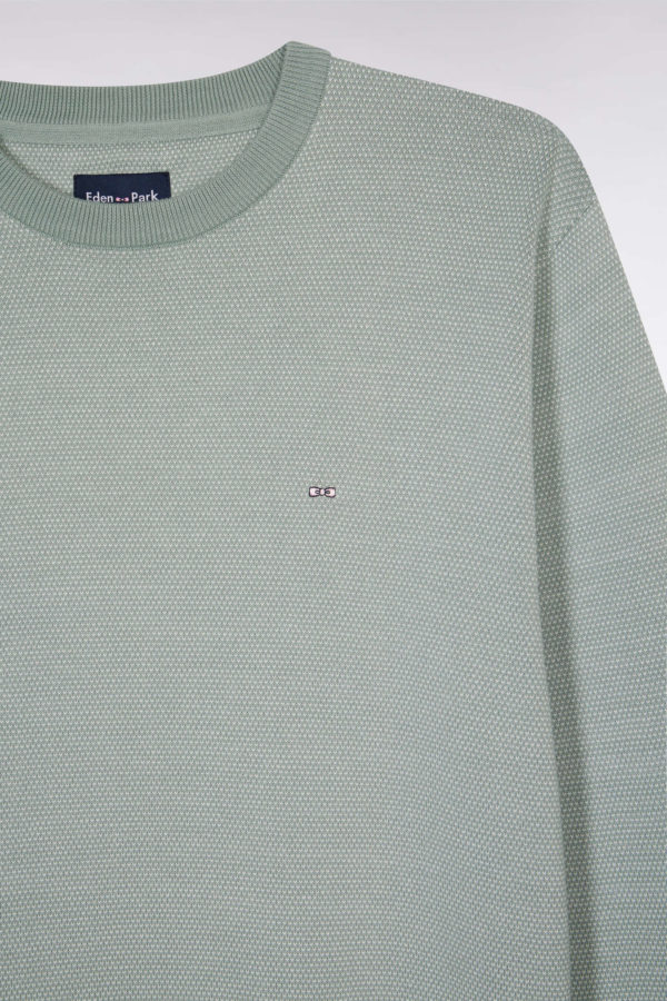 Pull En Coton À Col Rond En Coton Gris Coupe Droite Eden Park – Image 5
