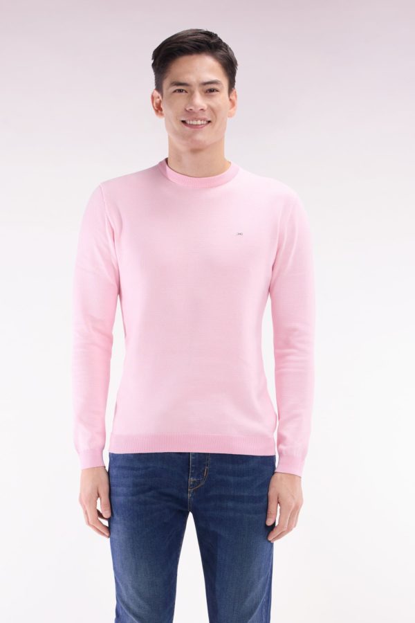 Pull En Coton À Col Rond En Coton Rose Coupe Droite Eden Park