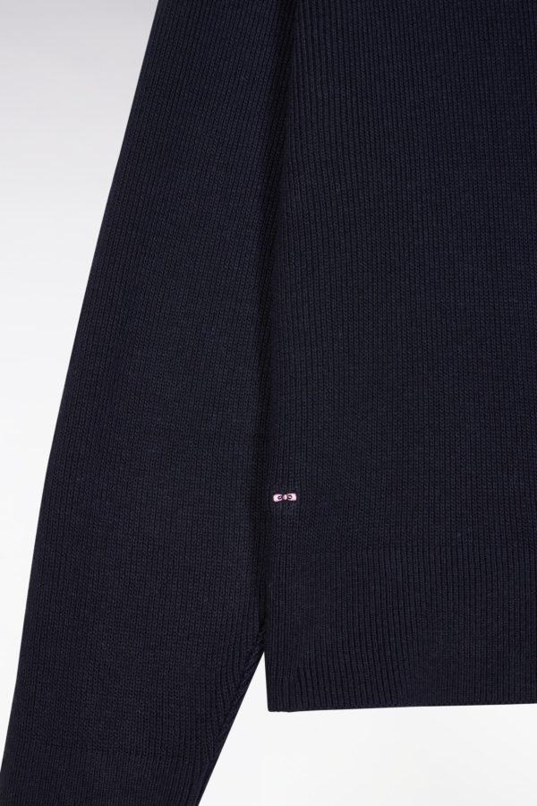 Pull Col Rond Côtelé Marine Coupe Décontractée Eden Park – Image 4