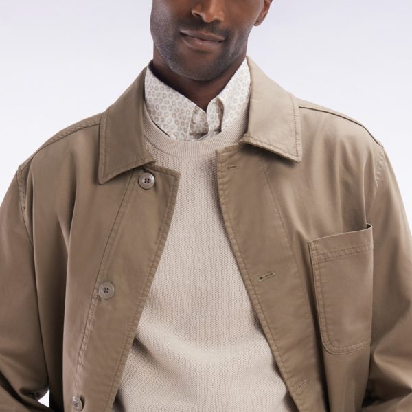 Pull Col Rond En Coton Nid D’abeille Beige Coupe Droite Eden Park