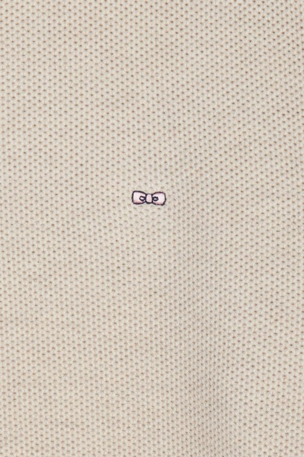 Pull Col Rond En Coton Nid D'abeille Beige Coupe Droite Eden Park – Image 5