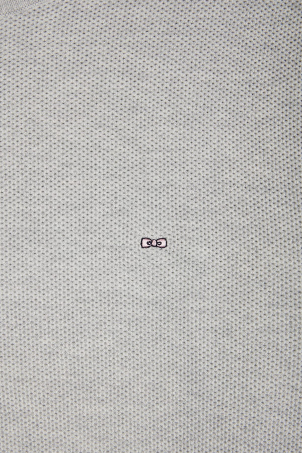 Pull Col Rond En Coton Nid D'abeille Gris Coupe Droite Eden Park – Image 5