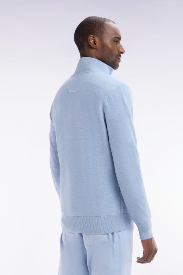 Pull Col Camionneur En Coton Nid D'abeille Ciel Coupe Droite Eden Park – Image 3