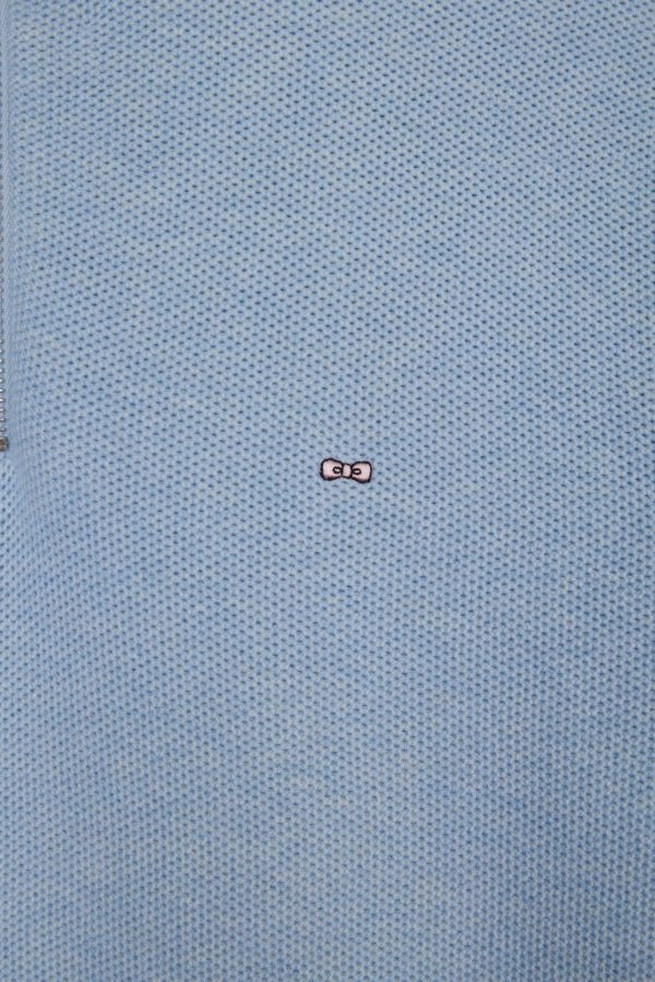Pull Col Camionneur En Coton Nid D'abeille Ciel Coupe Droite Eden Park – Image 5