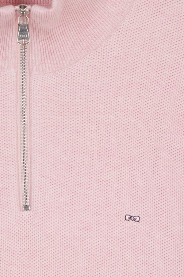 Pull Col Camionneur En Coton Nid D'abeille Rose Coupe Droite Eden Park – Image 5