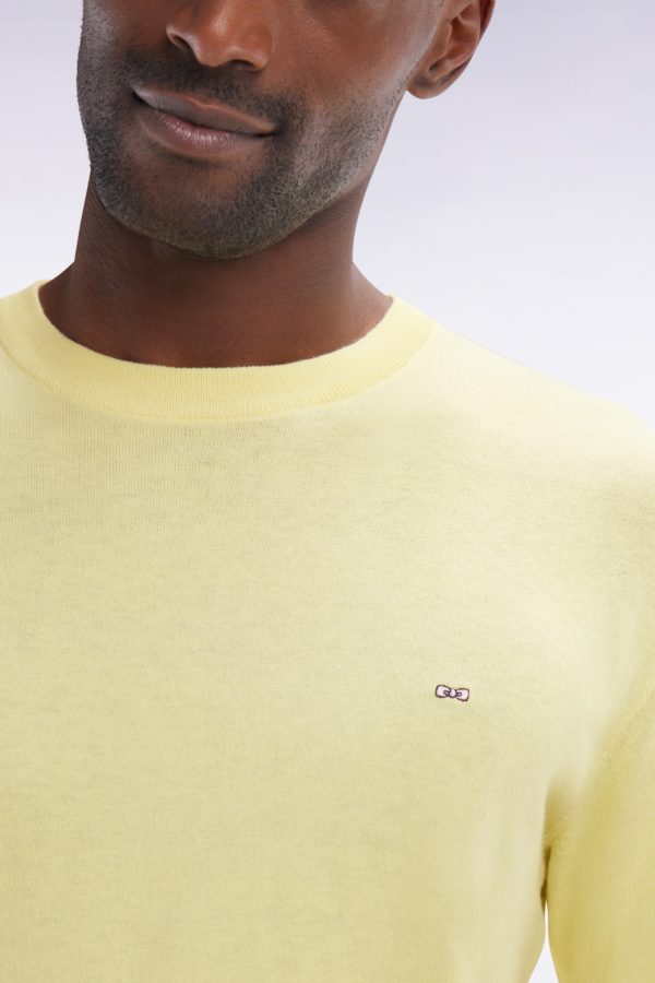 Pull Col Rond En Coton Et Soie Mélangés Ivoire Coupe Droite Eden Park – Image 5