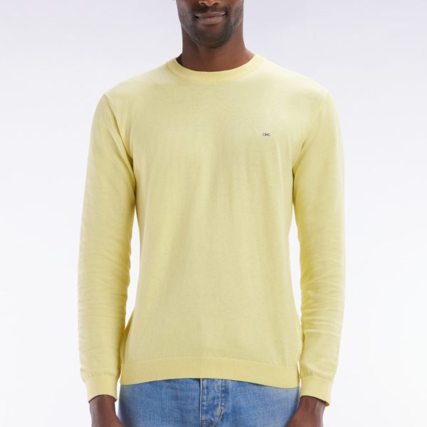 Pull Col Rond En Coton Et Soie Mélangés Ivoire Coupe Droite Eden Park