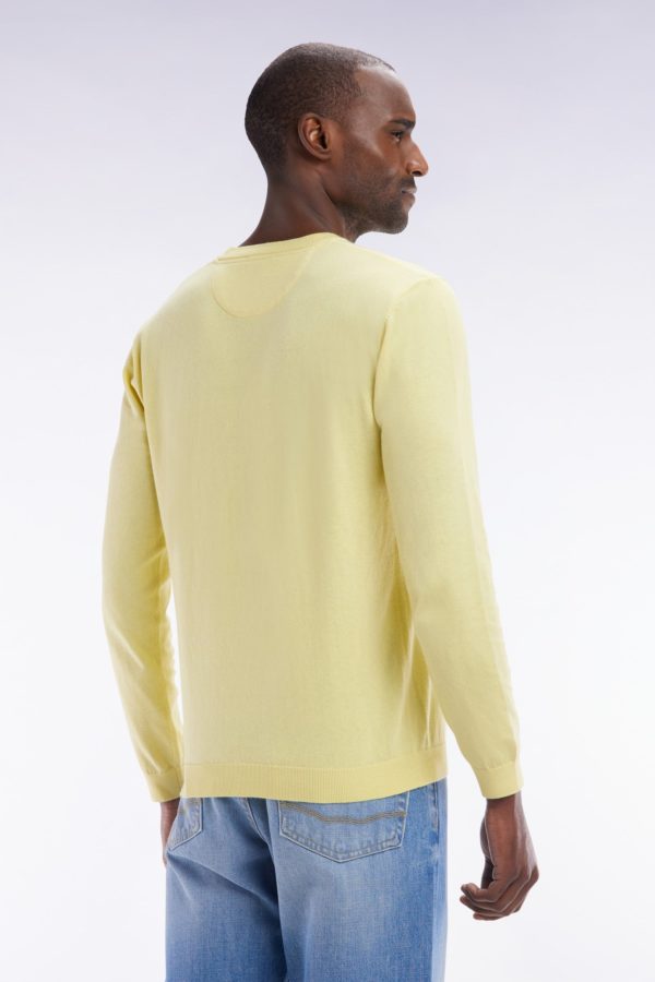 Pull Col Rond En Coton Et Soie Mélangés Ivoire Coupe Droite Eden Park – Image 3