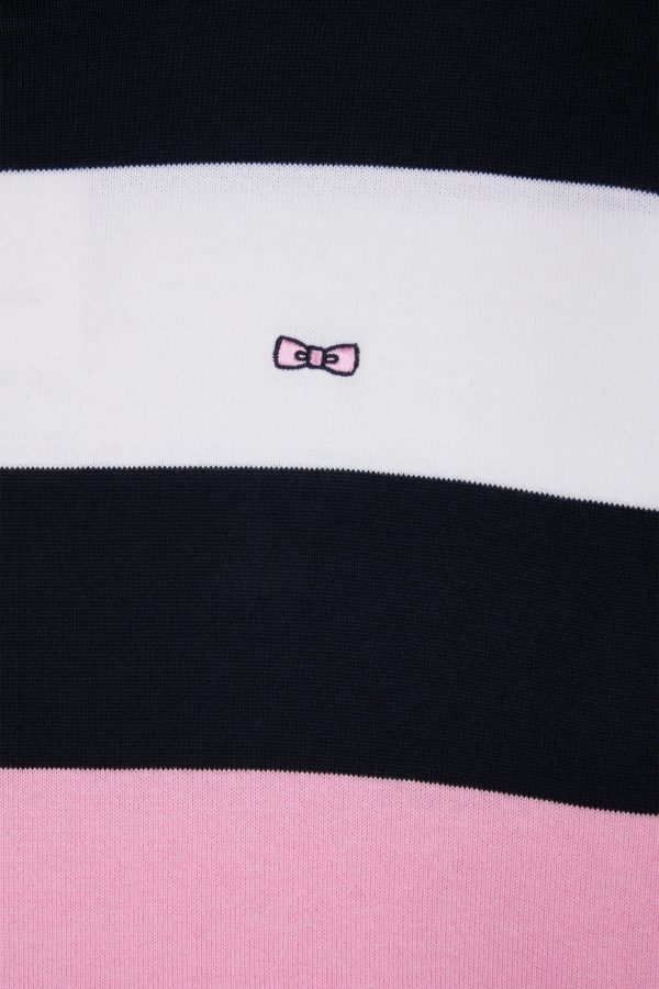 Pull Col Rond Cerclé En Coton Rose Et Marine Eden Park – Image 5