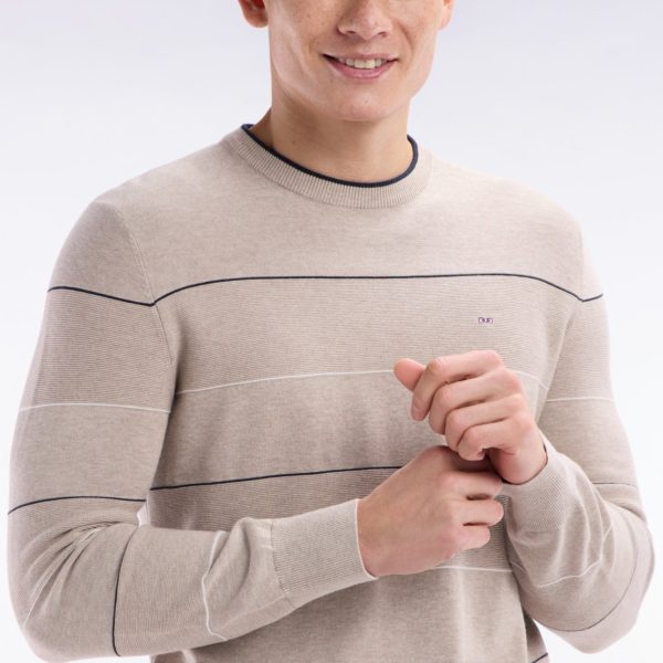 Pull Col Rond Cerclé En Coton Beige Eden Park