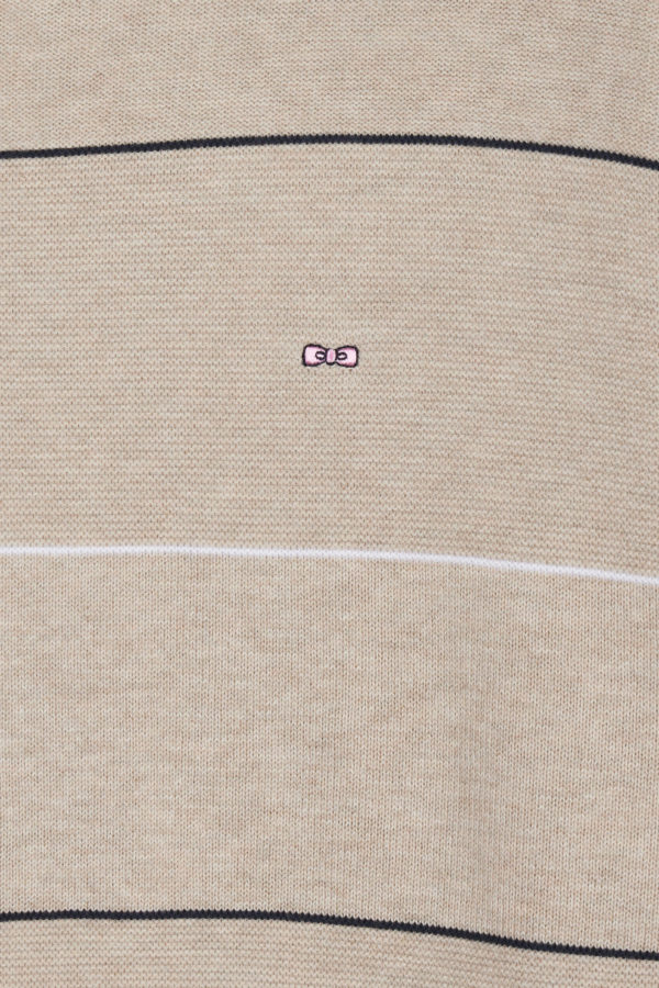 Pull Col Rond Cerclé En Coton Beige Eden Park – Image 5