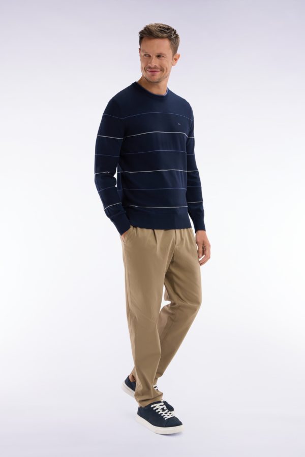 Pull Col Rond Cerclé En Coton Marine Eden Park – Image 2