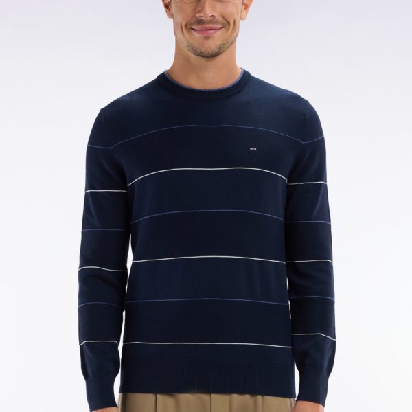 Pull Col Rond Cerclé En Coton Marine Eden Park