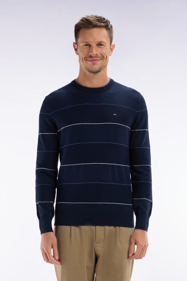 Pull Col Rond Cerclé En Coton Marine Eden Park