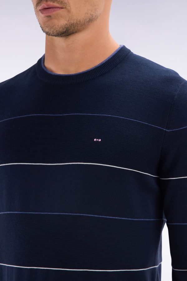 Pull Col Rond Cerclé En Coton Marine Eden Park – Image 3