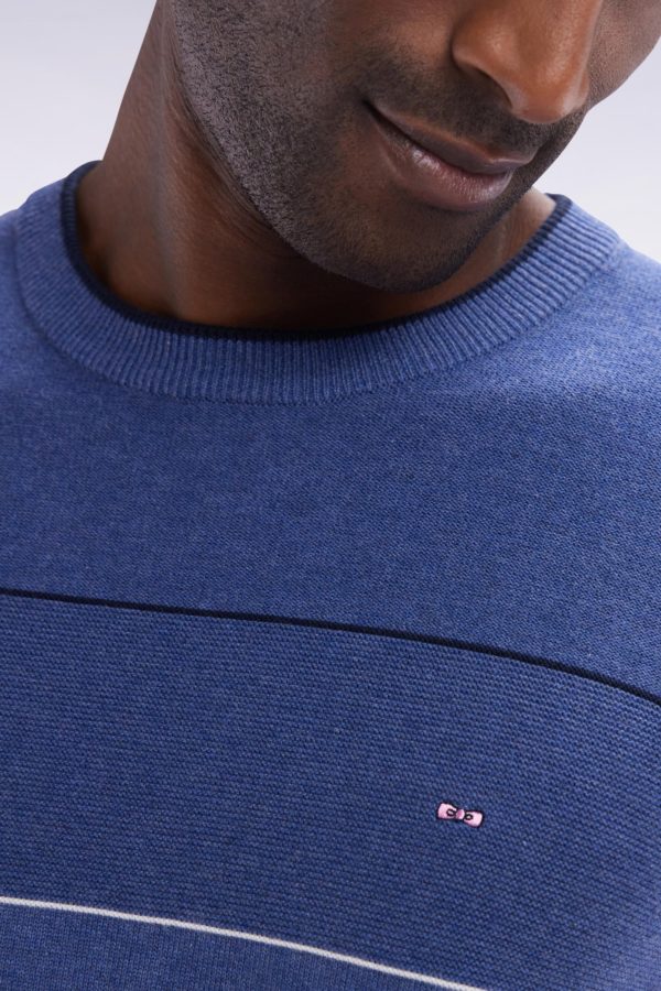 Pull Col Rond Cerclé En Coton Bleu Eden Park – Image 4