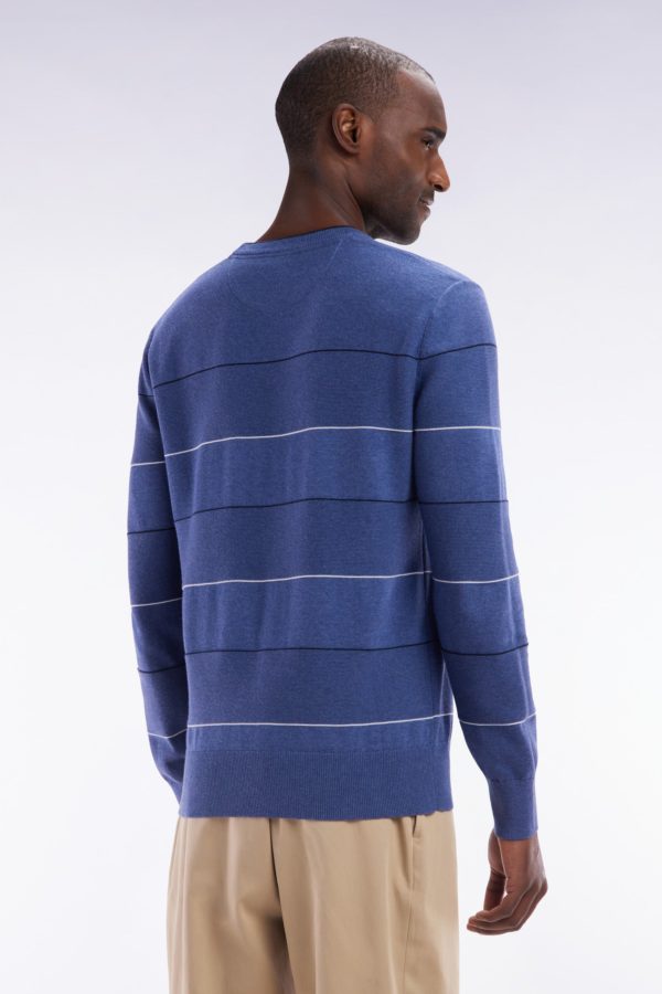 Pull Col Rond Cerclé En Coton Bleu Eden Park – Image 3