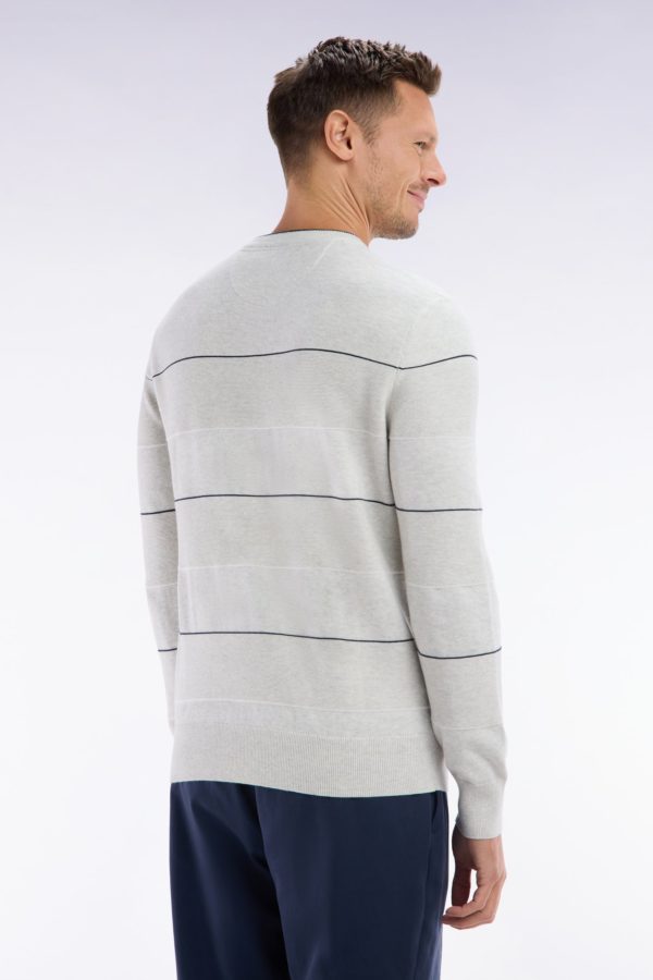 Pull Col Rond Cerclé En Coton Gris Eden Park – Image 3