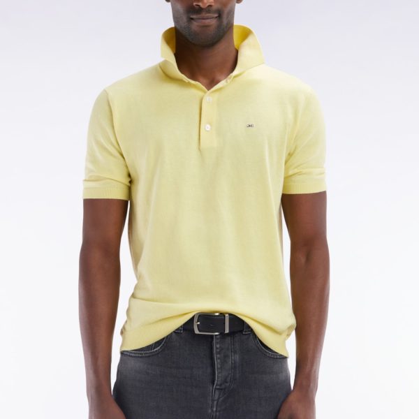 Pull Col Polo En Coton Et Soie Mélangés Ivoire Coupe Droite Eden Park