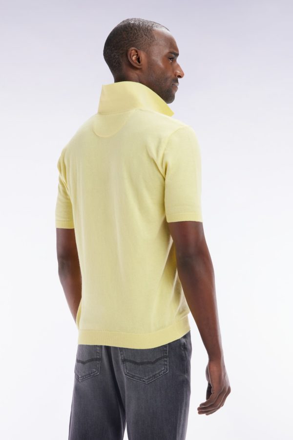 Pull Col Polo En Coton Et Soie Mélangés Ivoire Coupe Droite Eden Park – Image 2