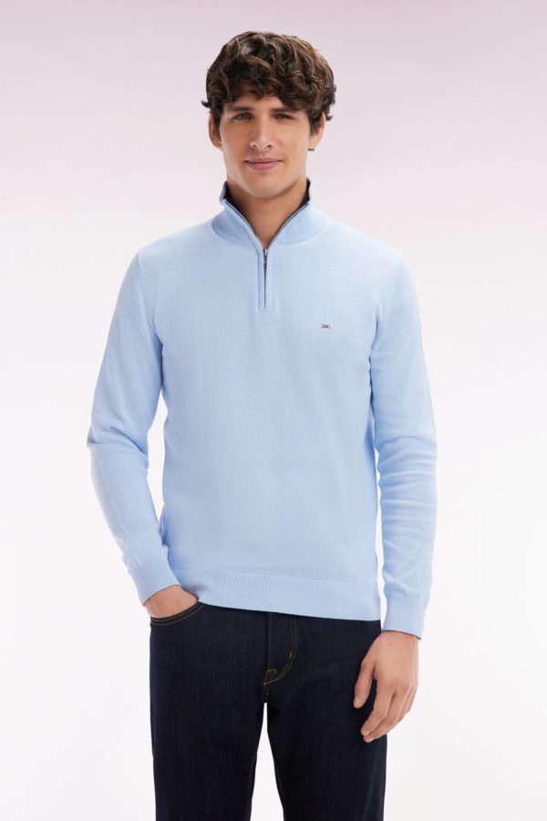 Pull Col Camionneur En Coton Ciel Coupe Droite Eden Park