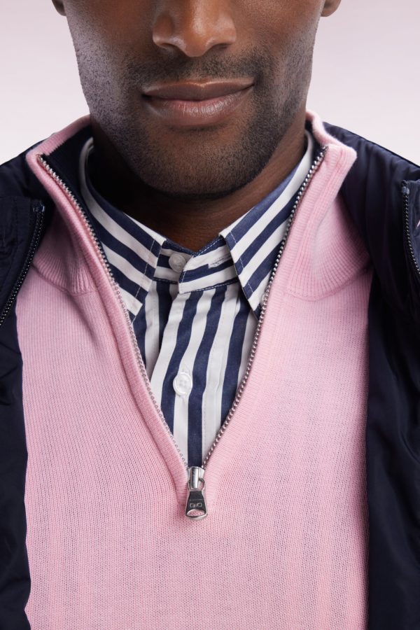 Pull Col Camionneur En Coton Rose Coupe Droite Eden Park – Image 4