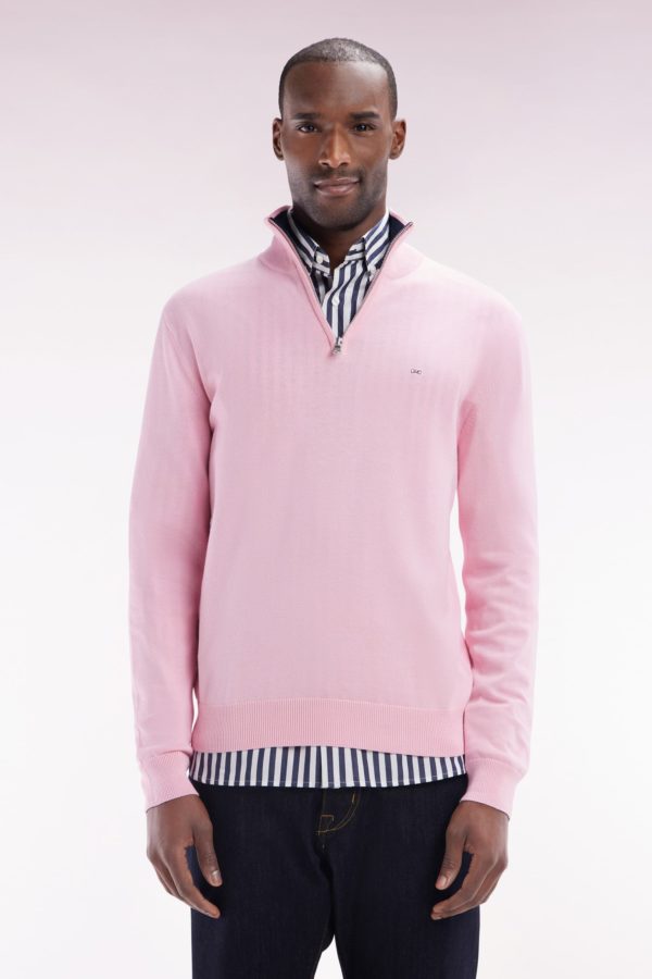 Pull Col Camionneur En Coton Rose Coupe Droite Eden Park