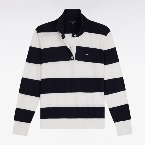 Pull Cerclé À Col Maillot En Coton Biologique Et Cachemire Marine Coupe Décontractée Eden Park