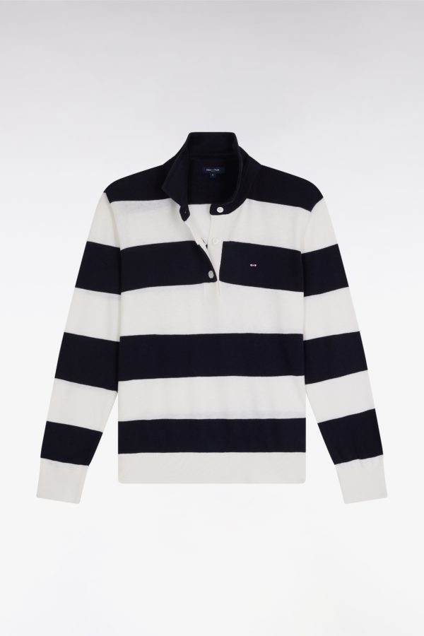 Pull Cerclé À Col Maillot En Coton Biologique Et Cachemire Marine Coupe Décontractée Eden Park
