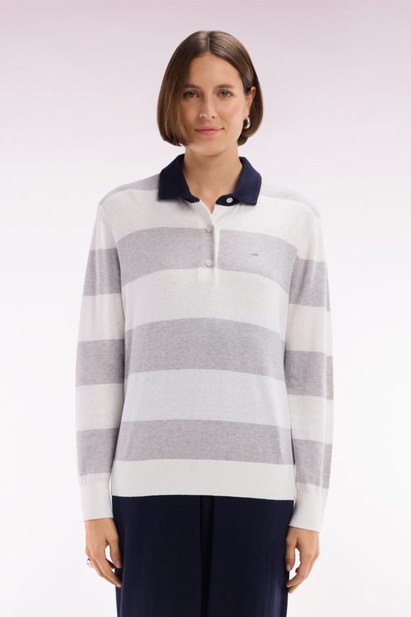 Pull Cerclé À Col Maillot En Coton Biologique Et Cachemire Gris Coupe Décontractée Eden Park – Image 2