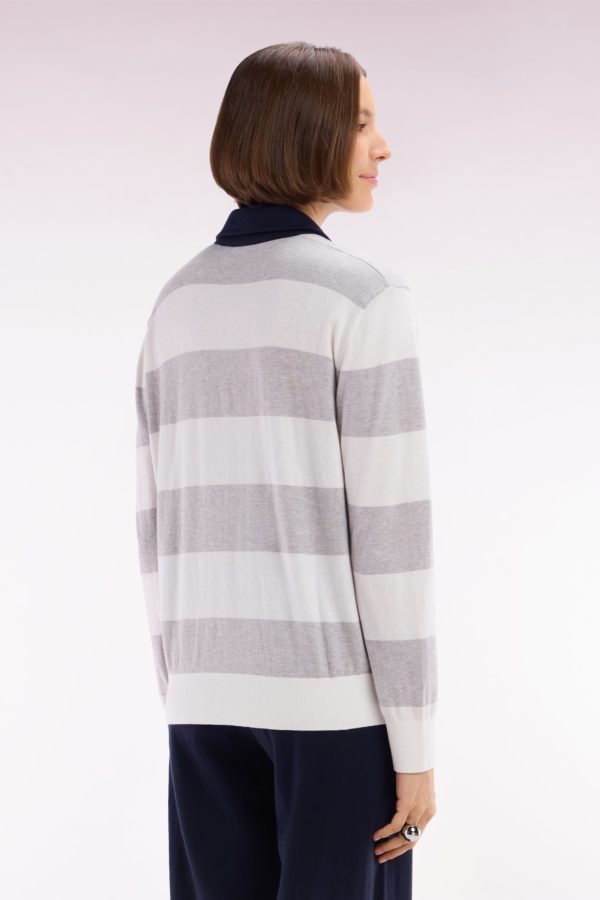 Pull Cerclé À Col Maillot En Coton Biologique Et Cachemire Gris Coupe Décontractée Eden Park – Image 3