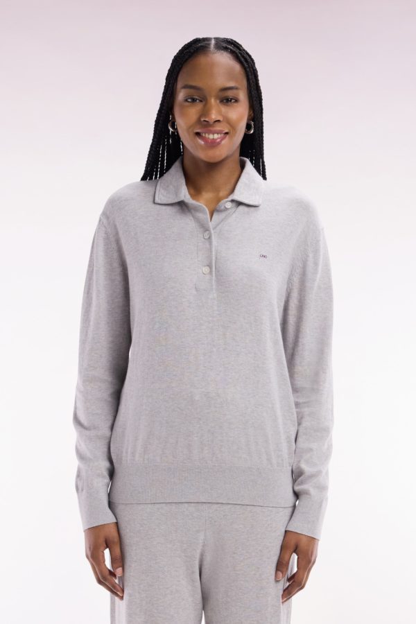 Pull À Col Maillot En Coton Biologique Et Cachemire Gris Coupe Décontractée Eden Park – Image 2