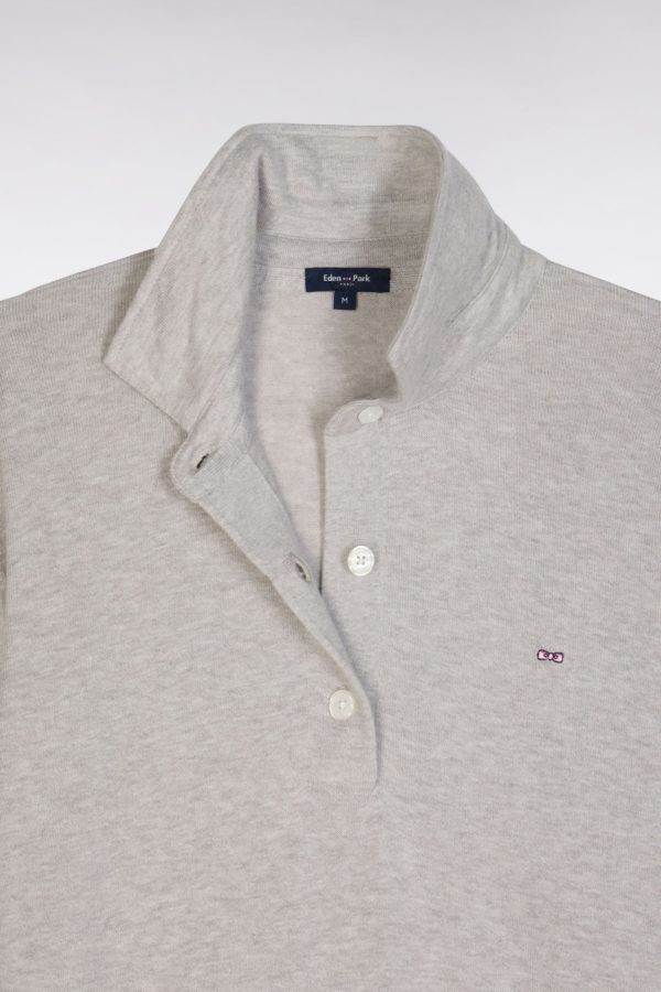 Pull À Col Maillot En Coton Biologique Et Cachemire Gris Coupe Décontractée Eden Park – Image 5