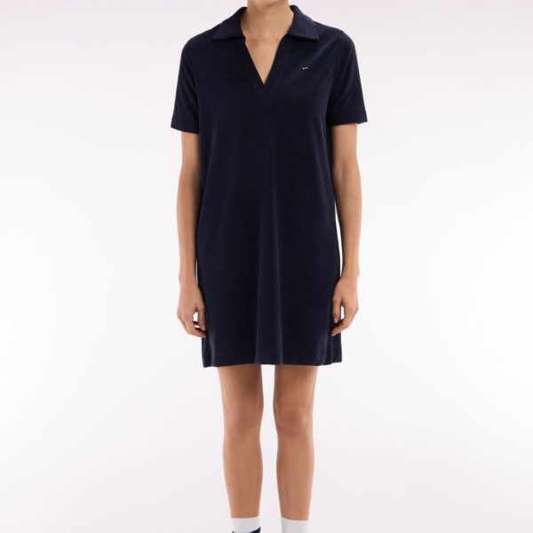Robe Maillot Cerclée En Coton Ciel Et Blanc Coupe Décontractée Eden Park