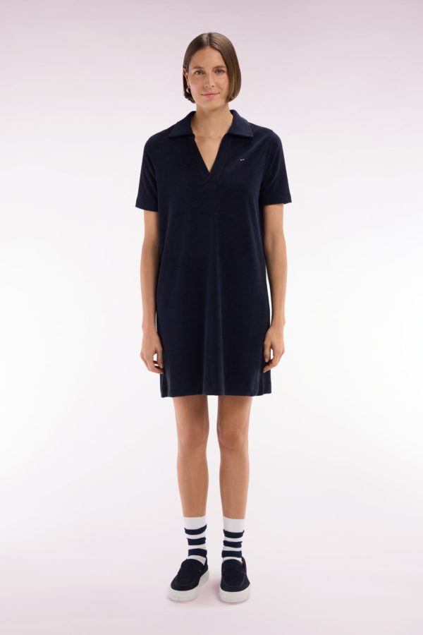 Robe Maillot Cerclée En Coton Ciel Et Blanc Coupe Décontractée Eden Park – Image 2