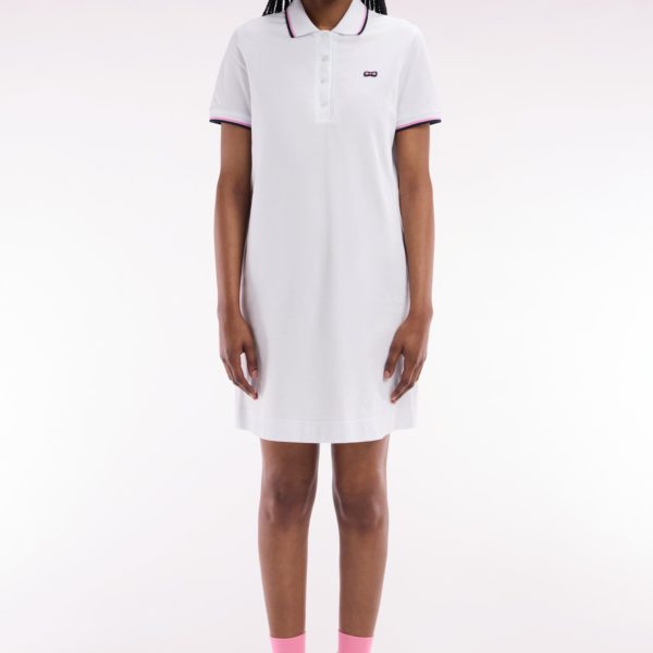 Robe Maillot En Coton Blanc À Détails Tricolores Eden Park