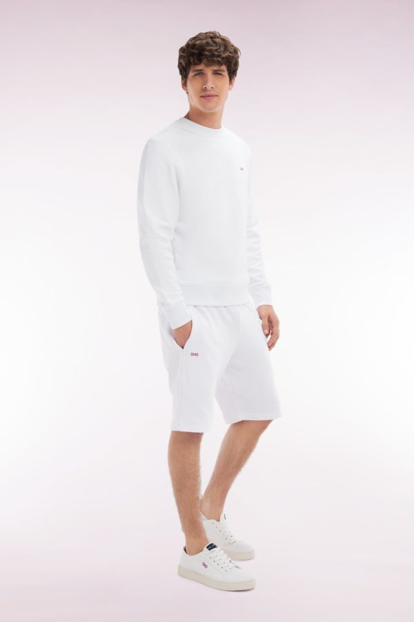 Short En Molleton Coton Blanc Coupe Droite Eden Park – Image 2