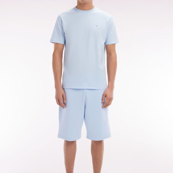 Short En Molleton Coton Ciel Coupe Droite Eden Park