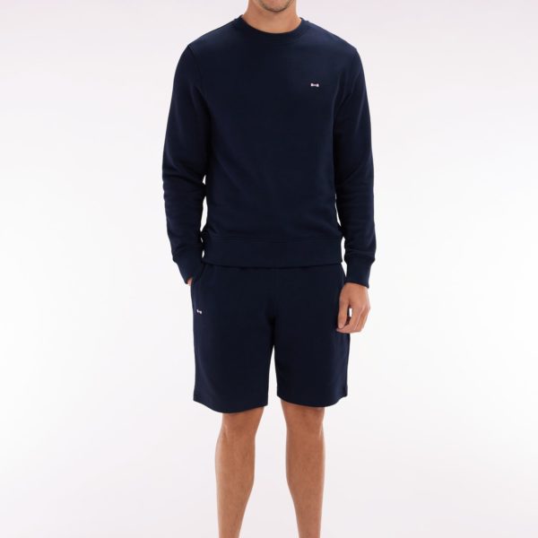 Short En Molleton Coton Marine Coupe Droite Eden Park