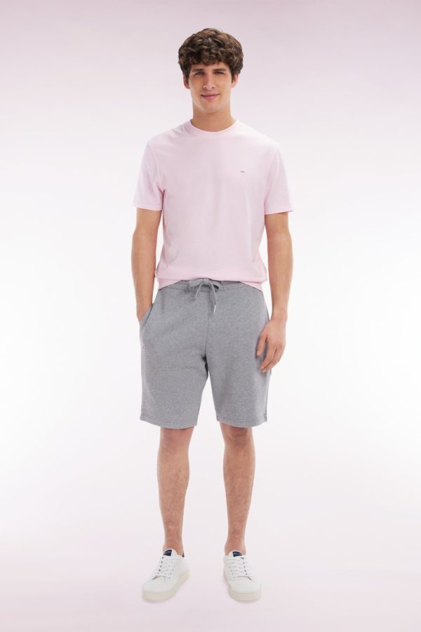 Short En Molleton Coton Gris Coupe Droite Eden Park